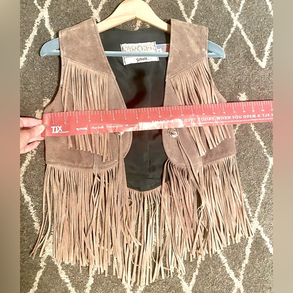 Vintage suede/leather fringe vest - Picture 4 of 5